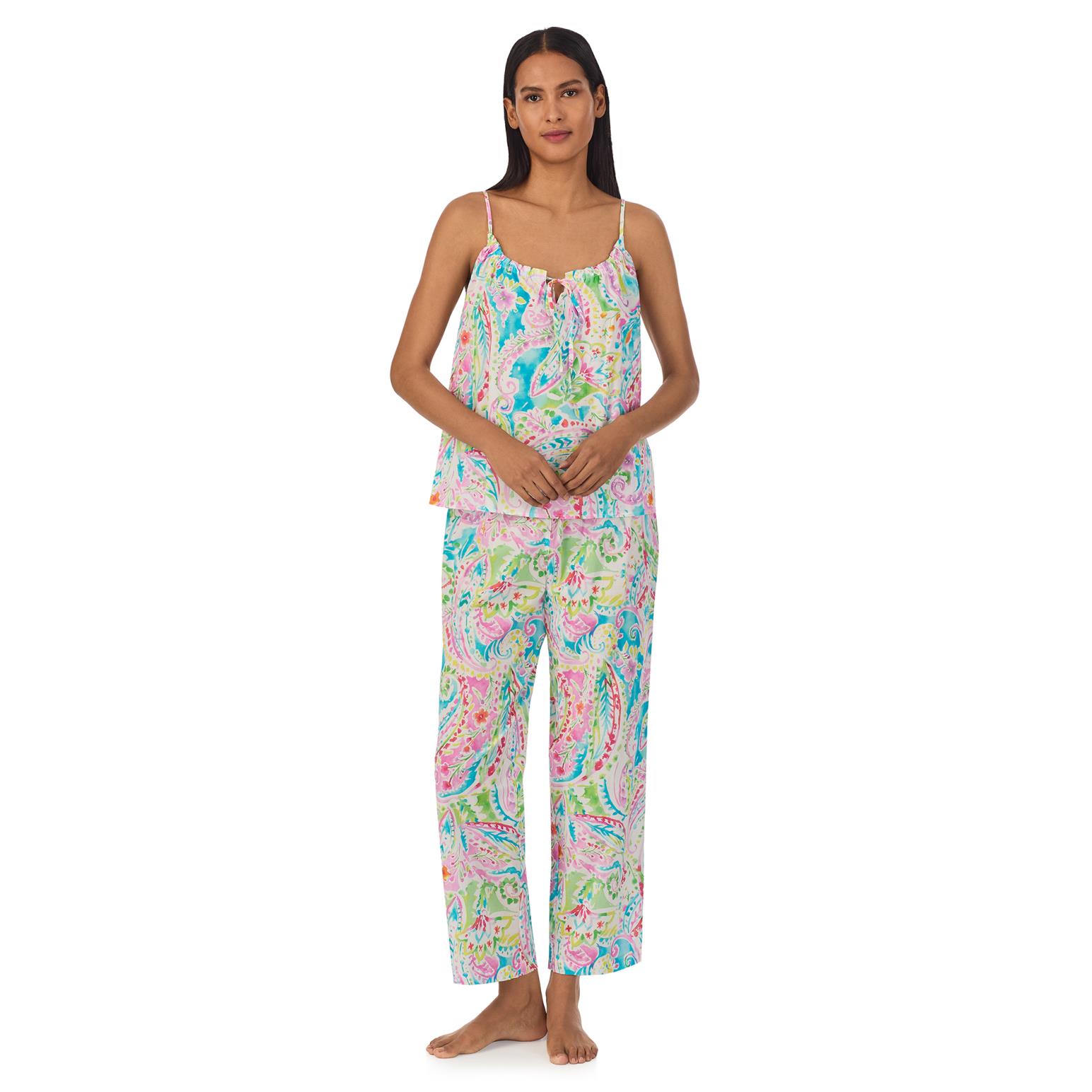 Lauren Ralph Lauren Cotton Lawn Strappy Cami & Ankle Pant Pajama Set